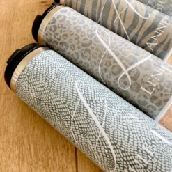 Thermobecher Animal Print | Personalisiert mit Namen, Buchstaben u. Tiermuster | Isolierter Trinkbecher to go | 5 Motivvarianten