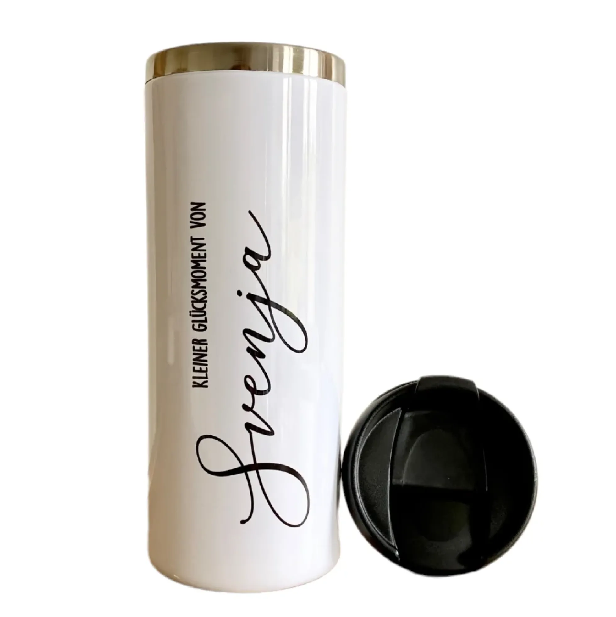 Thermobecher aus Edelstahl mit Namen u. Wunschtext für Sie u. Ihn | Personalisiertes Geschenk für Frauen u. Männer | Geschenkidee zum Geburtstag, als Dankeschön | Kaffeebecher für die beste Freundin | 5 Motivvarianten