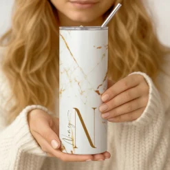 Thermobecher personalisiert 20 oz – Edelstahl Kaffeebecher to go mit Strohhalm, Doppelwandig, Geschenk für Frauen, Beste Freundin Geschenk