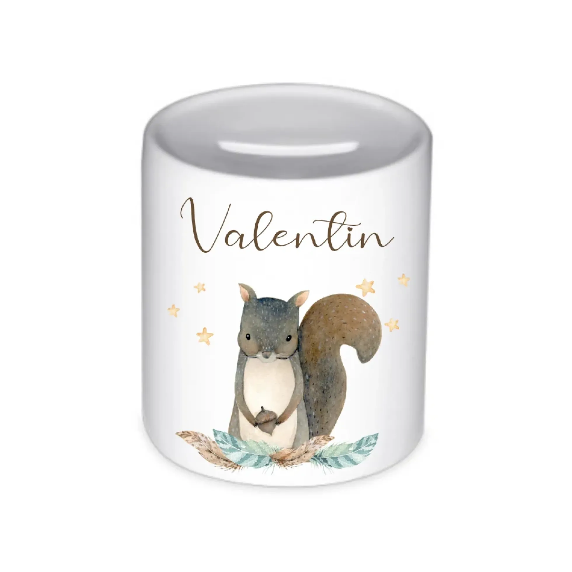 Tiermotiv Spardose Waschbär mit Namen für Kinder | Personalisiertes Geschenk für Mädchen u. Jungen | Originelles Geldgeschenk u. handgefertigte Geschenkidee | 11 Motive zur Auswahl