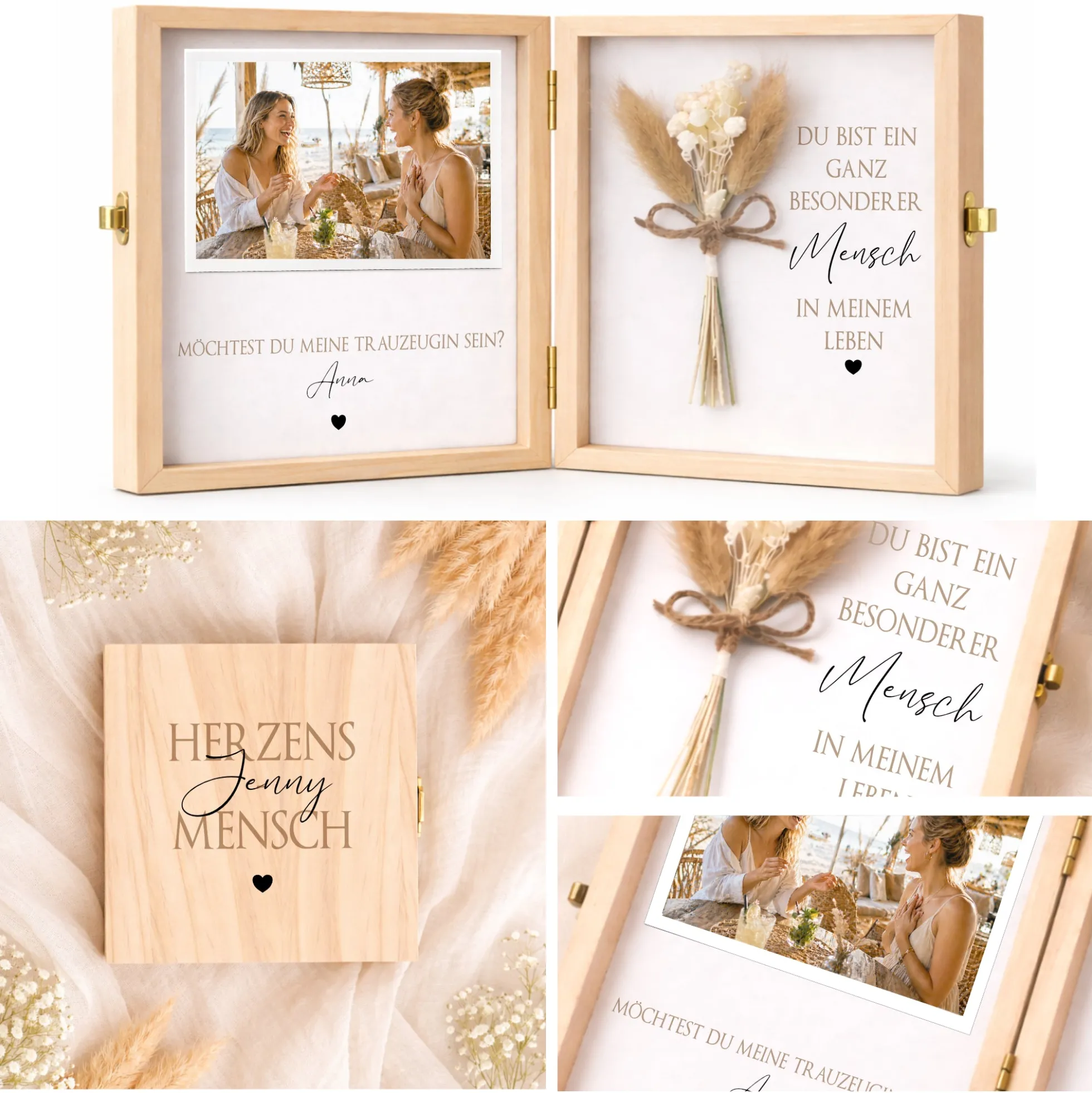 Trauzeugin Trauzeuge fragen Geschenk | Hochzeit Geschenk personalisiert | Willst du meine Trauzeugin / mein Trauzeuge sein I Foto Holzbox