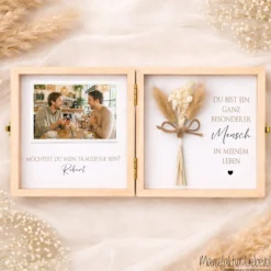 Trauzeugin Trauzeuge fragen Geschenk | Hochzeit Geschenk personalisiert | Willst du meine Trauzeugin / mein Trauzeuge sein I Foto Holzbox