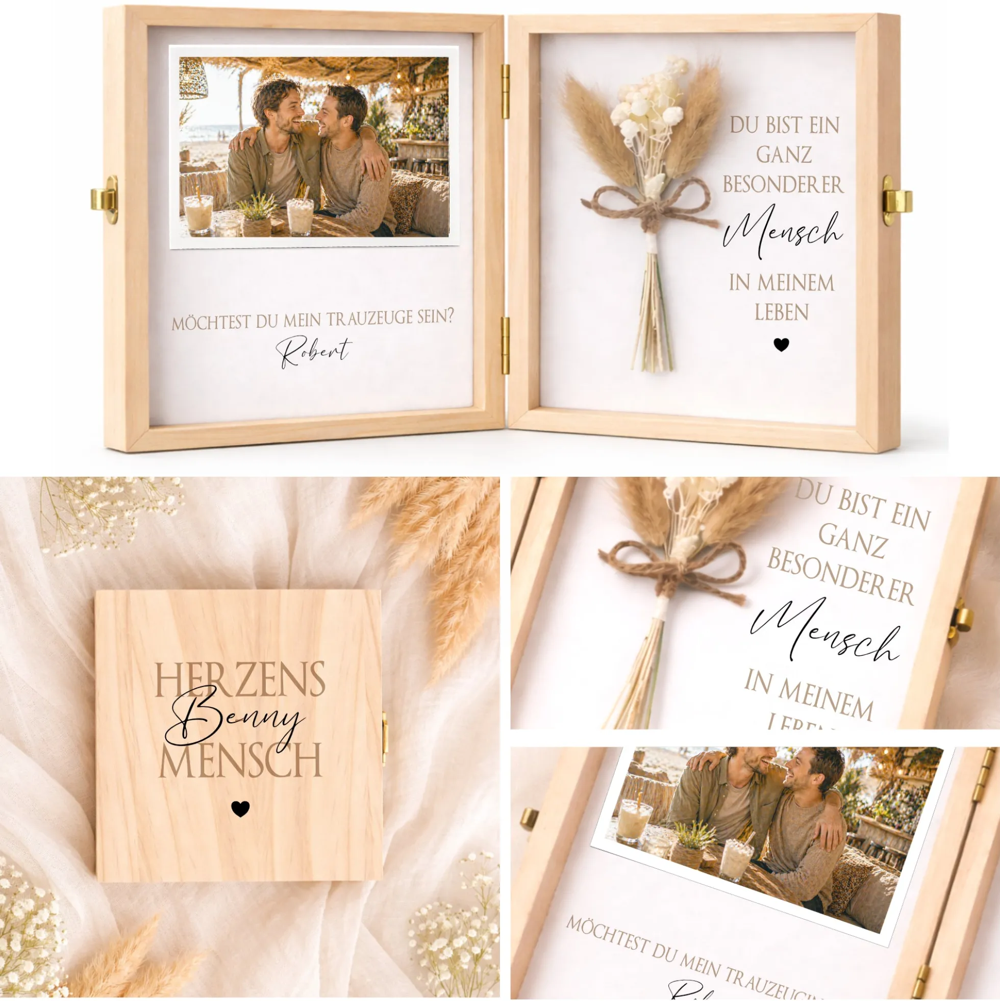 Trauzeugin Trauzeuge fragen Geschenk | Hochzeit Geschenk personalisiert | Willst du meine Trauzeugin / mein Trauzeuge sein I Foto Holzbox
