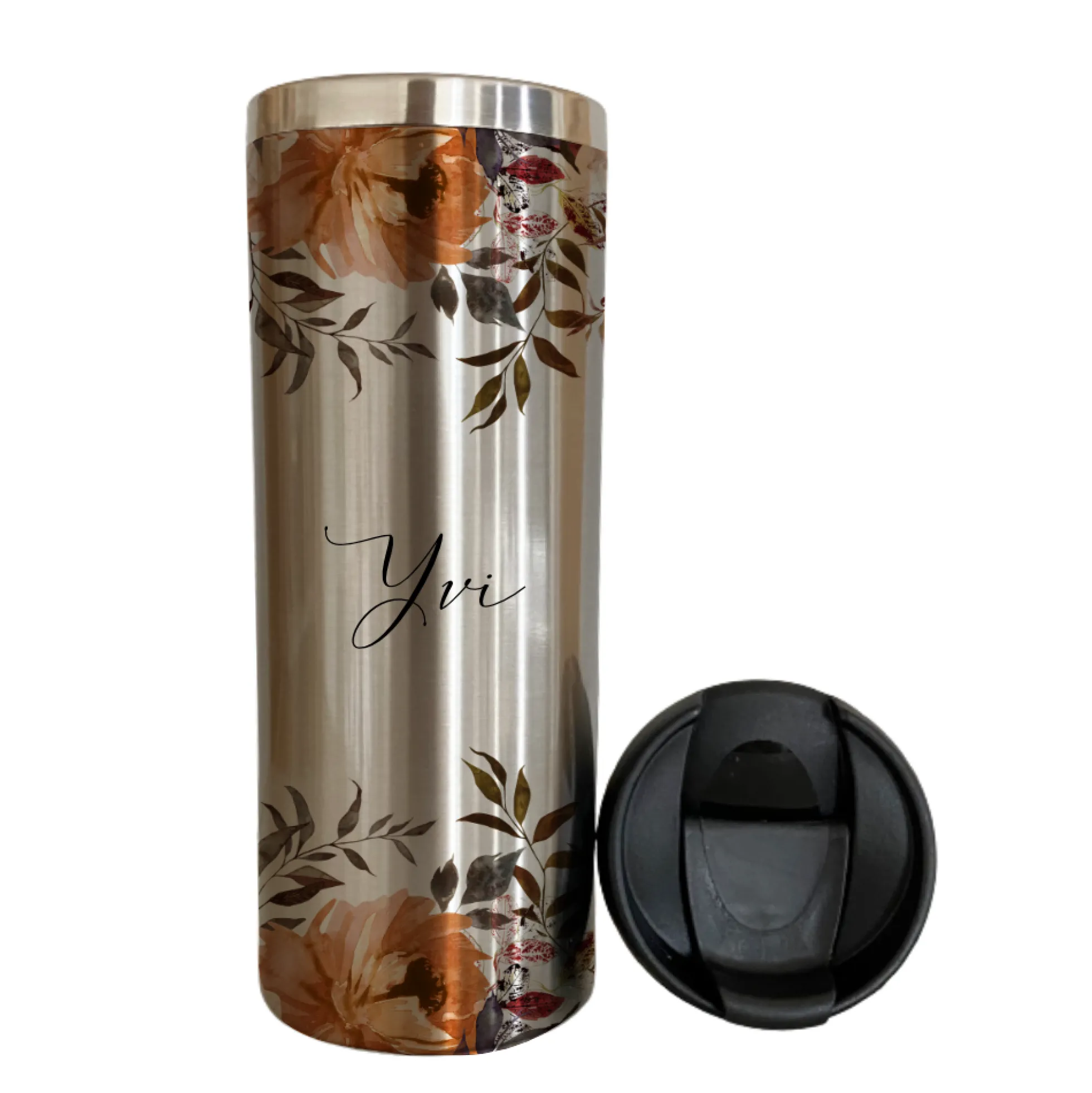 Trinkbecher "Autumn" für unterwegs aus Edelstahl | Personalisiert mit Namen und Spruch | Coffee to go Kaffeebecher | 2 Farbvarianten zur Auswahl | Besondere Geschenkidee und schönes Geschenk für Frauen