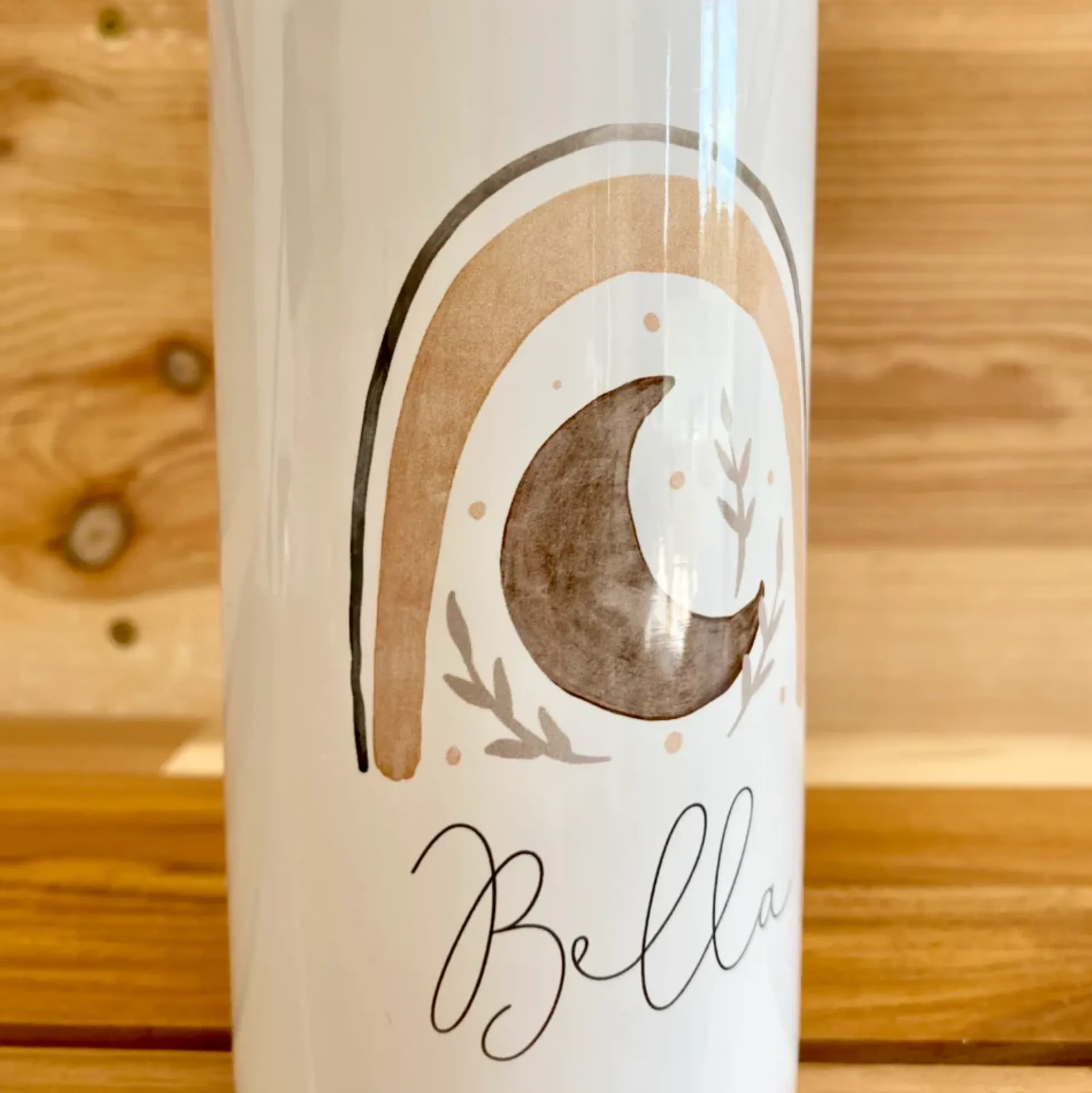 Trinkflasche aus Edelstahl | Motiv Regenbogen | Thermosflasche für Kinder | Personalisiert mit dem Namen | 500ml