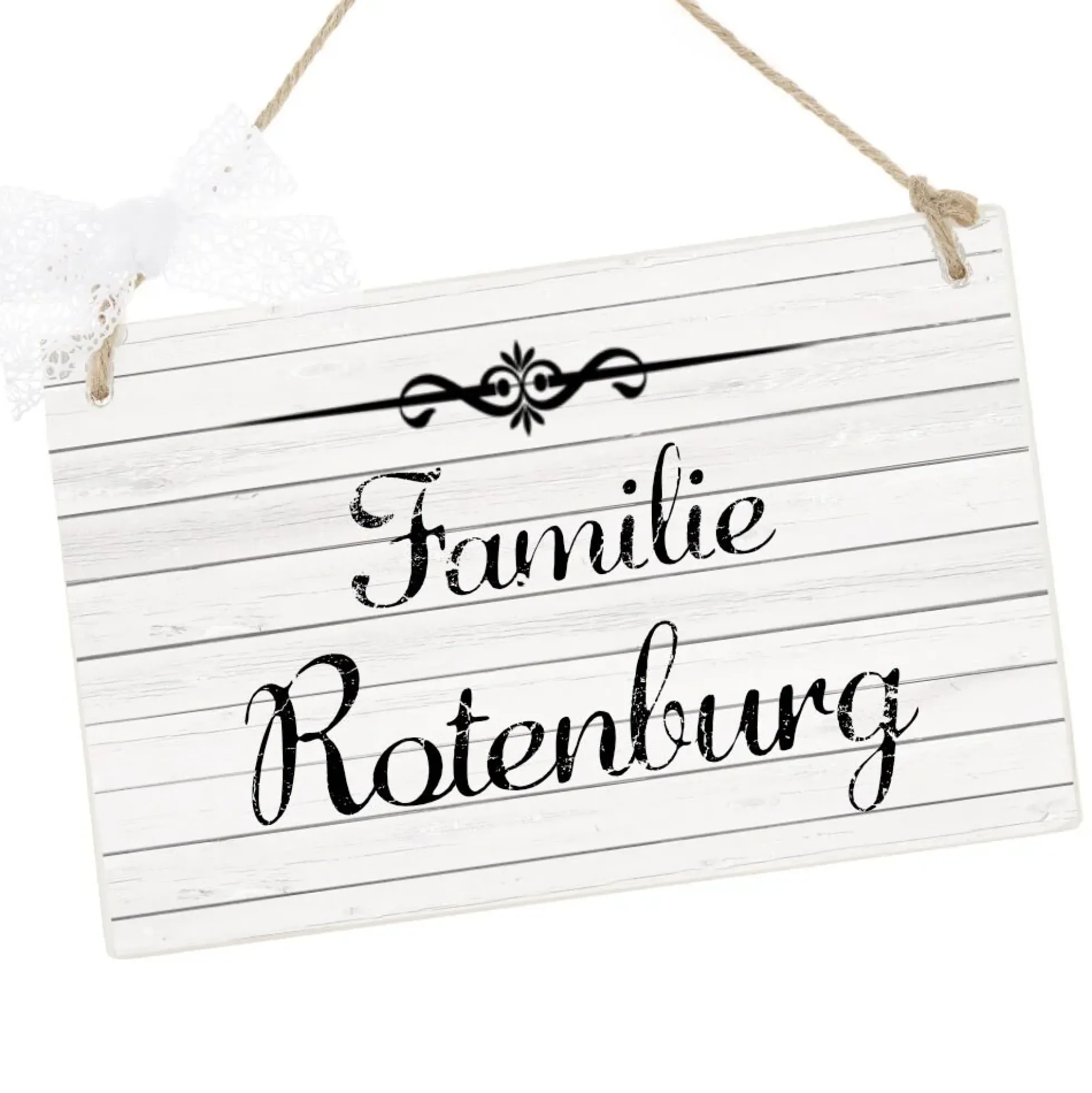 Vintage Türschild aus Holz | Familienschild für die Haustür | Personalisiert mit dem Namen der Familie | 2 Größen zur Auswahl