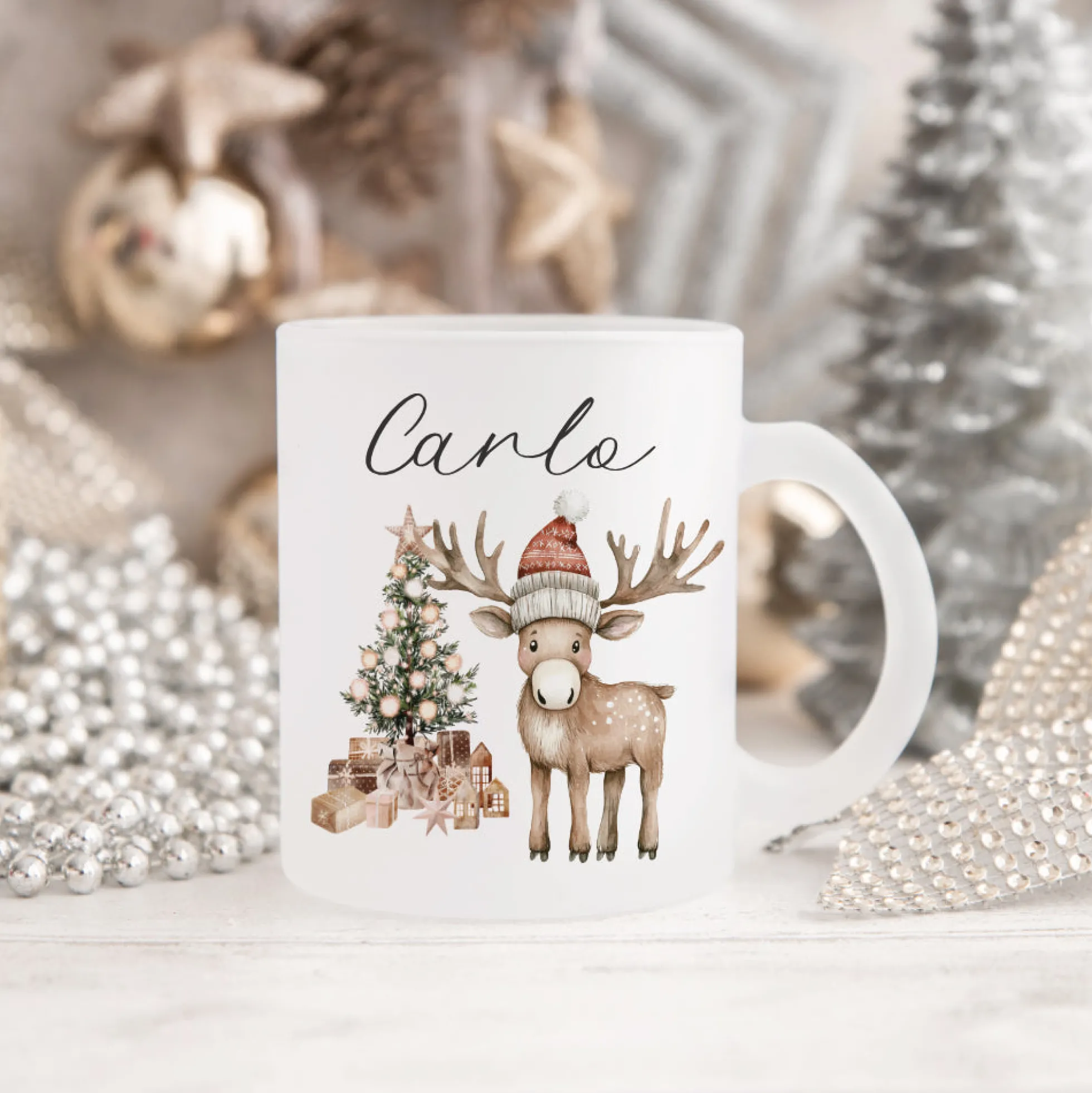 Weihnachten Personalisierte Tassen Weihnachtstasse mit Namen Weihnachtsgeschenk Glühweintasse Punsch Nikolaus Glastasse Manufaktur Liebevoll Große Motivauswahl