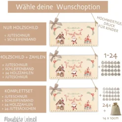 Weihnachtsmann Adventskalender zum Befüllen Personalisiert für Kinder mit Name