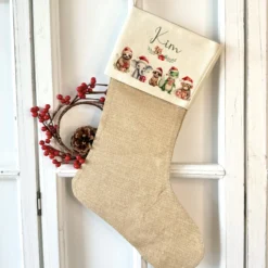 Weihnachtsstrumpf Tiere für Mädchen u. Jungen mit Namen zum Nikolaus und Weihnachten | Personalisierter Nikolausstrumpf Geschenkidee für Kinder I 7 Motivvarianten zur Auswahl